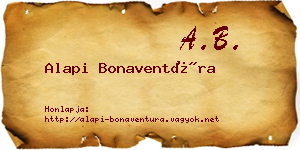 Alapi Bonaventúra névjegykártya